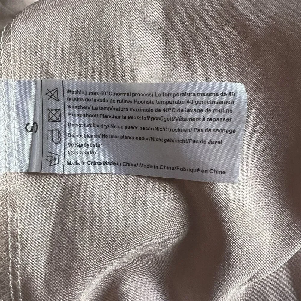 Blush Pink Satin Tie Front Robe Pockets Sash Size Small